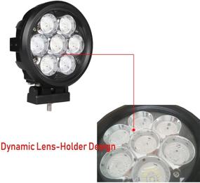 img 1 attached to 🔦 Lightronic 6 дюймов Круглый тонкий размер 70W Светодиодный вспомогательный свет для внедорожной езды, 6000K Натурально-белый, Сверхяркий 30° Луч распространения - Водонепроницаемый, 2 Штуки