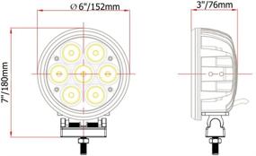 img 3 attached to 🔦 Lightronic 6 дюймов Круглый тонкий размер 70W Светодиодный вспомогательный свет для внедорожной езды, 6000K Натурально-белый, Сверхяркий 30° Луч распространения - Водонепроницаемый, 2 Штуки