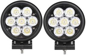 img 4 attached to 🔦 Lightronic 6 дюймов Круглый тонкий размер 70W Светодиодный вспомогательный свет для внедорожной езды, 6000K Натурально-белый, Сверхяркий 30° Луч распространения - Водонепроницаемый, 2 Штуки