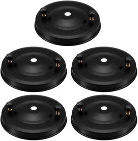 img 4 attached to 🔦 Retro Ceiling Light Plate Pointed Base Chassis Disc Pendant Accessories (105mmx23mm) - Black, Pack of 5 with Screws - uxcell Product