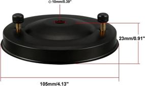 img 2 attached to 🔦 Retro Ceiling Light Plate Pointed Base Chassis Disc Pendant Accessories (105mmx23mm) - Black, Pack of 5 with Screws - uxcell Product