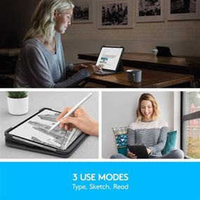 img 1 attached to 💻 Logitech Slim Folio PRO Клавиатурный чехол для iPad Pro 12.9-дюймов 3-го поколения - в комплекте встроенная подсветка Bluetooth-клавиатуры