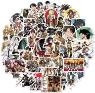 🔥 attack on titan anime stickers: 50-pack waterproof decals for laptop, phone, car & more! logo