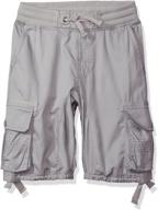 trendy twill cargo jogger shorts: solid and camo colors for style & comfort logo