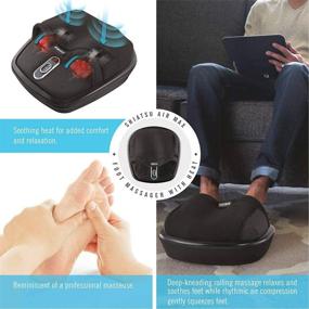 img 3 attached to Homedics Shiatsu Air Max Foot Massager with Heat - Adjustable Intensity, 2 Massage Styles - Black, 1 Count