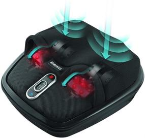 img 1 attached to Homedics Shiatsu Air Max Foot Massager with Heat - Adjustable Intensity, 2 Massage Styles - Black, 1 Count