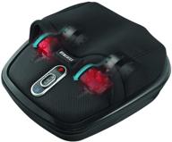 homedics shiatsu air max foot massager with heat - adjustable intensity, 2 massage styles - black, 1 count logo