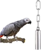 🐦 premium stainless steel bell bird toy for parrots, african greys, mini macaws, small cockatoos, cockatiels & more - heavy duty cage toy (small/large) logo