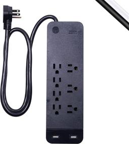 img 4 attached to 🔌 Ultimate Protection Power Strip: GE Pro 7-Outlet Surge Protector with USB Ports, Extension Cord, Adapter Spacing, Wall Mount, and Warranty