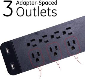 img 1 attached to 🔌 Ultimate Protection Power Strip: GE Pro 7-Outlet Surge Protector with USB Ports, Extension Cord, Adapter Spacing, Wall Mount, and Warranty