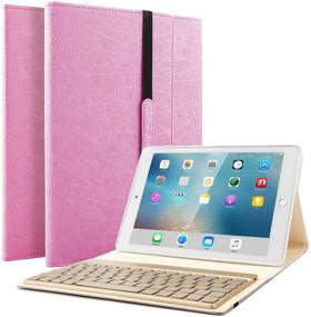 img 4 attached to 🌹 Boriyuan iPad Keyboard Case: 7-Color Backlit Detachable Wireless Keyboard Smart Cover - Rose Red - iPad Air 2019/ iPad Pro 10.5 inch