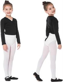 img 1 attached to Long Sleeve Wrap Top for Girls' Ballet Classics by Bezioner