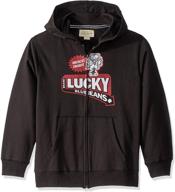 👕 lucky brand solid sleeve script boys fashion hoodies & sweatshirts logo