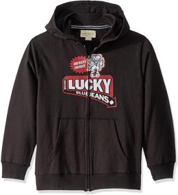 img 1 attached to 👕 Lucky Brand Solid Sleeve Script Boys Fashion Hoodies & Sweatshirts