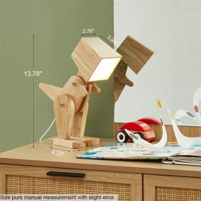 img 1 attached to HROOME Unique Dinosaur Table Lamp: Adjustable Body Fun Desk Lamp with Touch Dimmer 🦖 - Warm White Light for Kids Room, Living Room, Bedroom, College Dorm, Bookcase - Wood Color