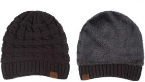 img 3 attached to Оставайтесь уютными с детской зимней вязаной шапкой ViGrace - Теплые флисовые помпоны для девочек и мальчиков