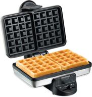 🧇 hamilton beach stainless steel 2-slice belgian waffle maker with browning control, indicator lights, non-stick coating, compact design (26009) логотип