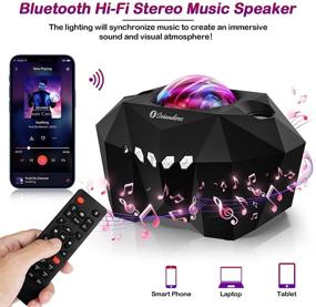 img 3 attached to 🌌 Black Aurora Star Lights Projector with Remote Control, Galaxy Lights Projector for Bedroom/Home, Bluetooth Hi-Fi Stereo Music Speaker - Perfect Room Decor for Party