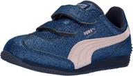 stylish and sparkling: puma kids' whirlwind glitz v sneaker for ultimate footwear fun! logo