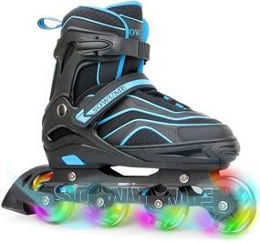 img 4 attached to 🛼 Sowume Adjustable Roller Blades Skates - For Girls, Boys, Kids, and Adults - Outdoor Inline Skates with Full Illuminating Feature - Safe and Durable - Ideal for Women and Men - patines para Mujer y Hombre adultos