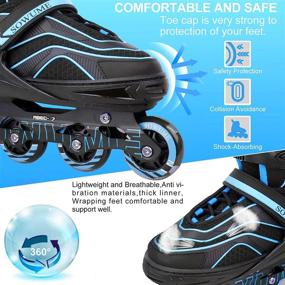 img 1 attached to 🛼 Sowume Adjustable Roller Blades Skates - For Girls, Boys, Kids, and Adults - Outdoor Inline Skates with Full Illuminating Feature - Safe and Durable - Ideal for Women and Men - patines para Mujer y Hombre adultos