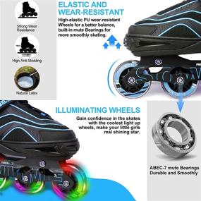 img 2 attached to 🛼 Sowume Adjustable Roller Blades Skates - For Girls, Boys, Kids, and Adults - Outdoor Inline Skates with Full Illuminating Feature - Safe and Durable - Ideal for Women and Men - patines para Mujer y Hombre adultos