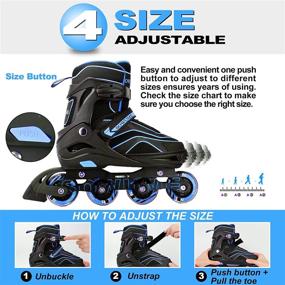 img 3 attached to 🛼 Sowume Adjustable Roller Blades Skates - For Girls, Boys, Kids, and Adults - Outdoor Inline Skates with Full Illuminating Feature - Safe and Durable - Ideal for Women and Men - patines para Mujer y Hombre adultos