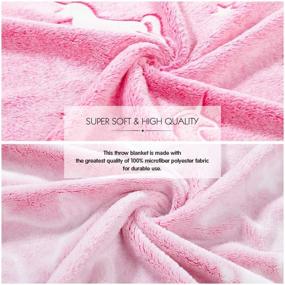 img 1 attached to 🦄 MAXYOYO Розовое покрывало с гlow в темноте с единорогом - 50 х 60 дюймов, мягкое детское флисовое покрывало на все сезоны, единорожный подарок для девочек.