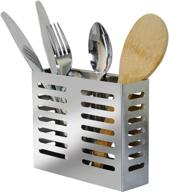 🔧 stainless steel wall mount utensil drying racks - cooking utensil holder with 2 slots and drain holes for spoons, knives, forks, chopsticks, cutlery and cookware - rust proof flatware hanging organizer logo