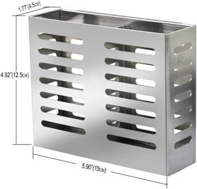 img 2 attached to 🔧 Stainless Steel Wall Mount Utensil Drying Racks - Cooking Utensil Holder with 2 Slots and Drain Holes for Spoons, Knives, Forks, Chopsticks, Cutlery and Cookware - Rust Proof Flatware Hanging Organizer