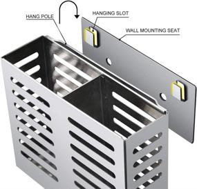 img 3 attached to 🔧 Stainless Steel Wall Mount Utensil Drying Racks - Cooking Utensil Holder with 2 Slots and Drain Holes for Spoons, Knives, Forks, Chopsticks, Cutlery and Cookware - Rust Proof Flatware Hanging Organizer