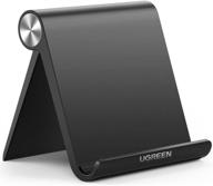 ugreen tablet stand holder: adjustable portable desktop dock for ipad, ipad pro, ipad mini, ipad air, iphone - black logo