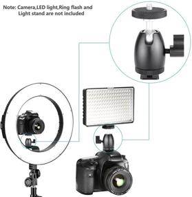 img 2 attached to 📱 Neewer Cellphone Holder Clip Tripod Mount with Mini Ball Head Hot Shoe Adapter for 14-inch and 18-inch Ring Light and Smartphones 1.9-3.9 inches Wide