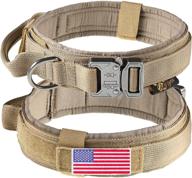 🐾 adityna premium tactical dog collar - heavy duty & adjustable for large dogs - german shepherd's perfect collar with handle (l, brown) logo