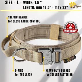 img 2 attached to 🐾 ADITYNA Premium Tactical Dog Collar - Heavy Duty & Adjustable for Large Dogs - German Shepherd's Perfect Collar with Handle (L, Brown)