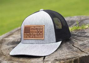 img 3 attached to 🧢 Premium 2A Patriotic Amendment Leather Patch Trucker Hat - Made in USA - Heathered Grey