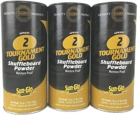 img 1 attached to Enhance Your Shuffleboard Experience with Sun-Glo 3 Pack 2 Speed Tournament Gold Shuffleboard Powder