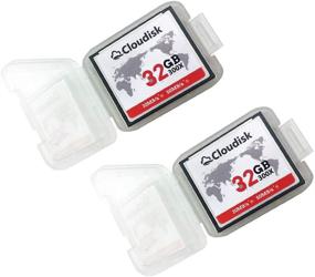 img 1 attached to 📸 Карта памяти Cloudisk 32GB2PK Compact Flash: Карта высокой скорости для фотоаппарата DSLR + считывание Combo