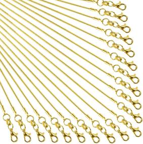 img 4 attached to 📿 Shop the TecUnite 24 Pack Gold Plated DIY Snake Chain Necklace - Ideal for Jewelry Making, 1.2 mm (20 Inches)