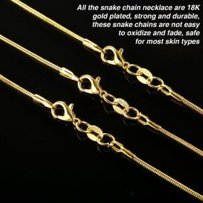 img 3 attached to 📿 Shop the TecUnite 24 Pack Gold Plated DIY Snake Chain Necklace - Ideal for Jewelry Making, 1.2 mm (20 Inches)