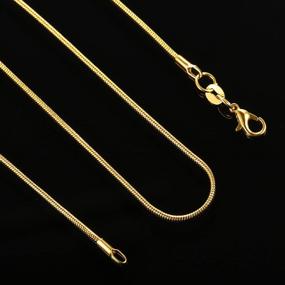 img 2 attached to 📿 Shop the TecUnite 24 Pack Gold Plated DIY Snake Chain Necklace - Ideal for Jewelry Making, 1.2 mm (20 Inches)