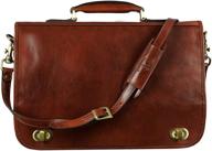 leather briefcase laptop attache medium logo