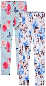 img 3 attached to 🦋 Quedoris Printed Leggings 2 Pack: Stylish Butterfly Collection for Girls' Clothing and Leggings