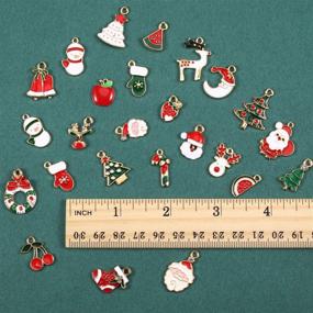 img 1 attached to Assorted Gold Plated Christmas Enamel Charm Pendant Set - Santa Claus, Elk, Snowman, Tree for DIY Necklace, Bracelet, Jewelry Making (50 Pieces)