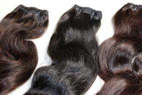 img 4 attached to 18-inch Indian Body Wave Human Hair Bundles - 100% Virgin Remy Hair by Hair Blessings LLC - Wet and Wavy Weave Bundles with Hair Extension Organizer and Hanger