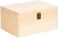 📦 versatile diy craft storage box - large unfinished pine wood box with hinged lid and clasp - perfect for arts, crafts, and home organization logo