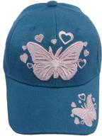 youth pink butterfly baseball cap – kids hat logo