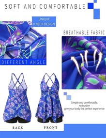 img 2 attached to Floral Pattern Plus Size Two Piece Tankini Bathing Suit for Women - Swimwear