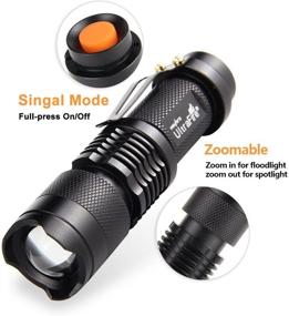 img 1 attached to 🔦 UltraFire Mini Flashlights - 3 Pack of SK68 Single Mode Tactical LED Flashlights - Focus Adjustable, Ultra Bright 300 Lumens Torch