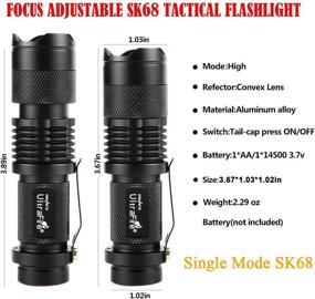 img 2 attached to 🔦 UltraFire Mini Flashlights - 3 Pack of SK68 Single Mode Tactical LED Flashlights - Focus Adjustable, Ultra Bright 300 Lumens Torch